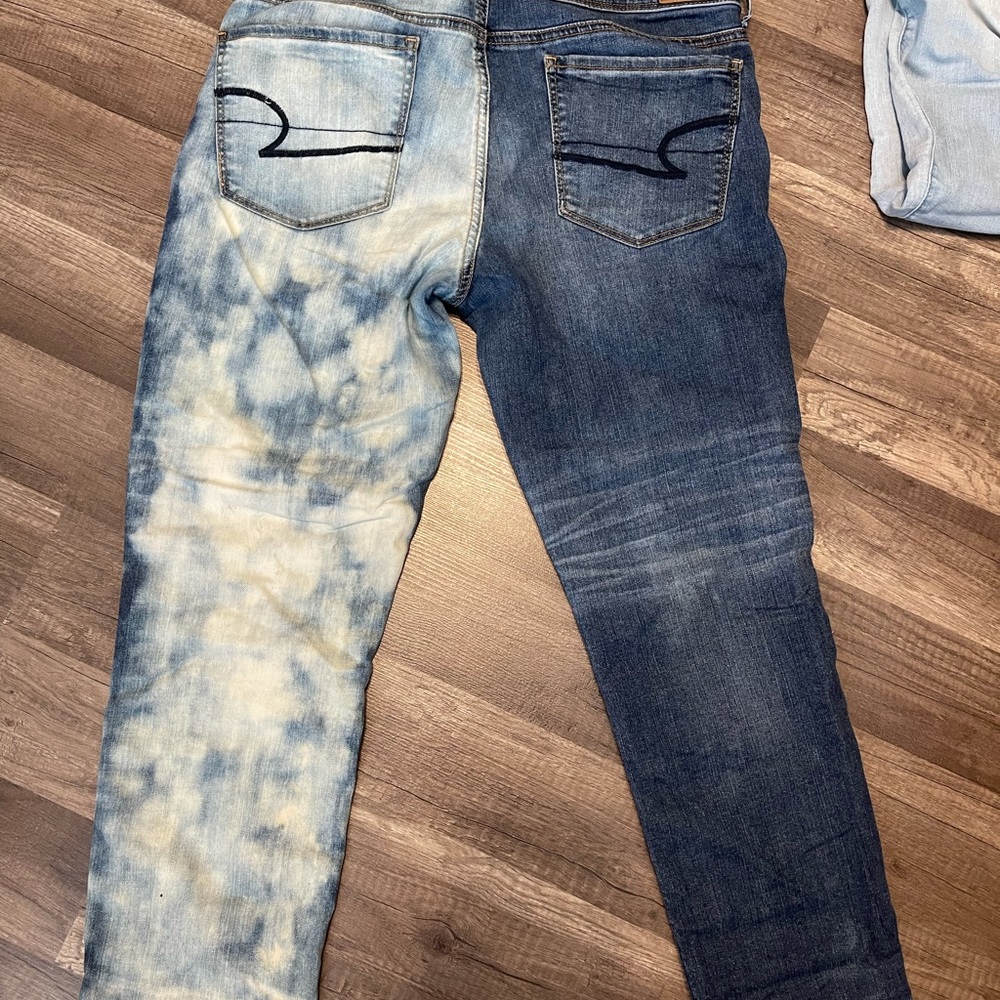Half Bleached American Eagle Jeans